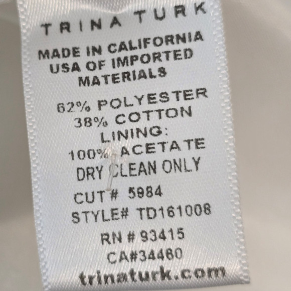 Trina Turk Orange Navy Fringe Women's Business Work Dress 0 - Picture 5 of 5